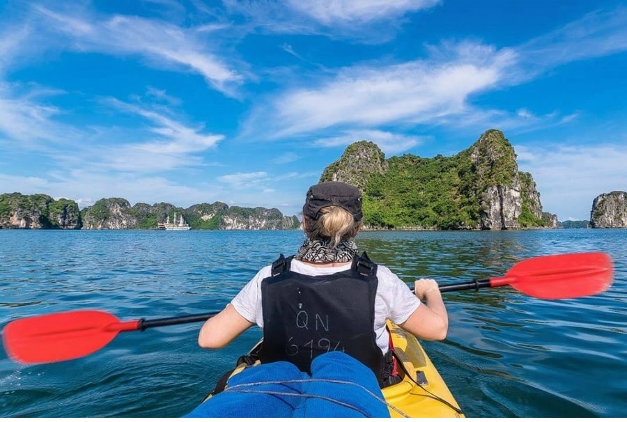 Kayaking in Halong Bay